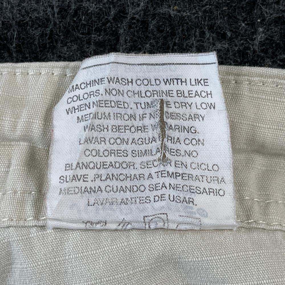 Jordache Capri Pants Womens 11/12 Tan Cotton Slash Pockets Drawstring Slit Hem - Picture 5 of 6